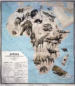 Kaart van dieren in Afrika